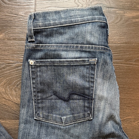 Women’s High Waist Edie 7 for all Mankind Jeans Slim Straight in Faded  size 28 - Picture 2 of 7